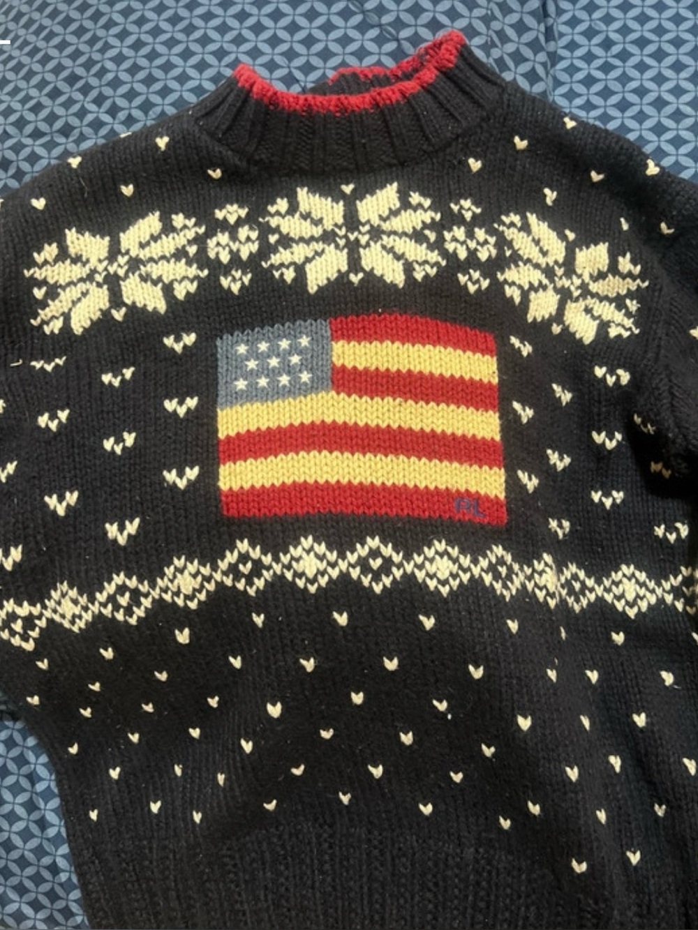 Womans Polo Flag Knit Sweater